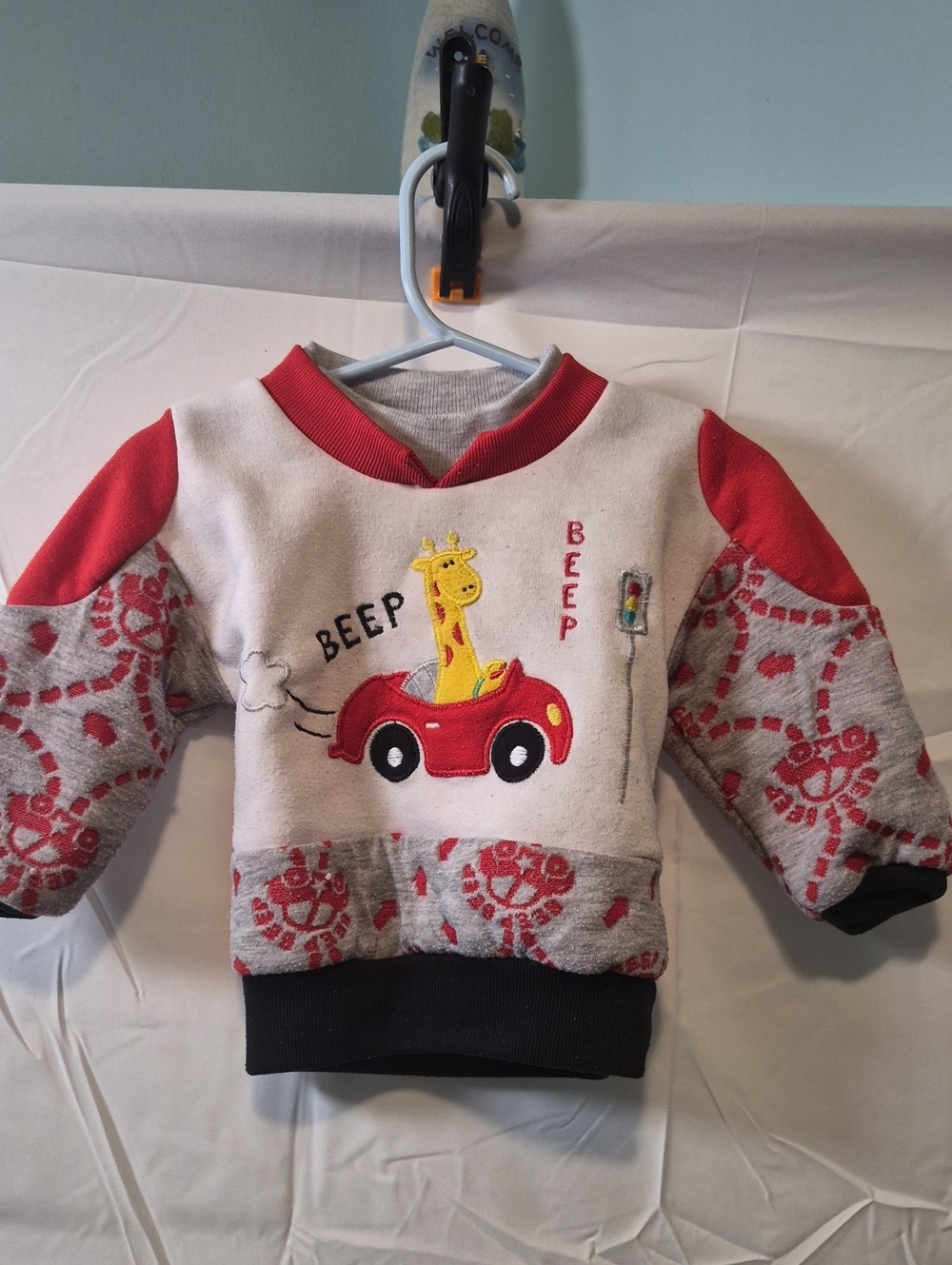 Precious Kids Baby Sweater Red & Gray Size 6 Months